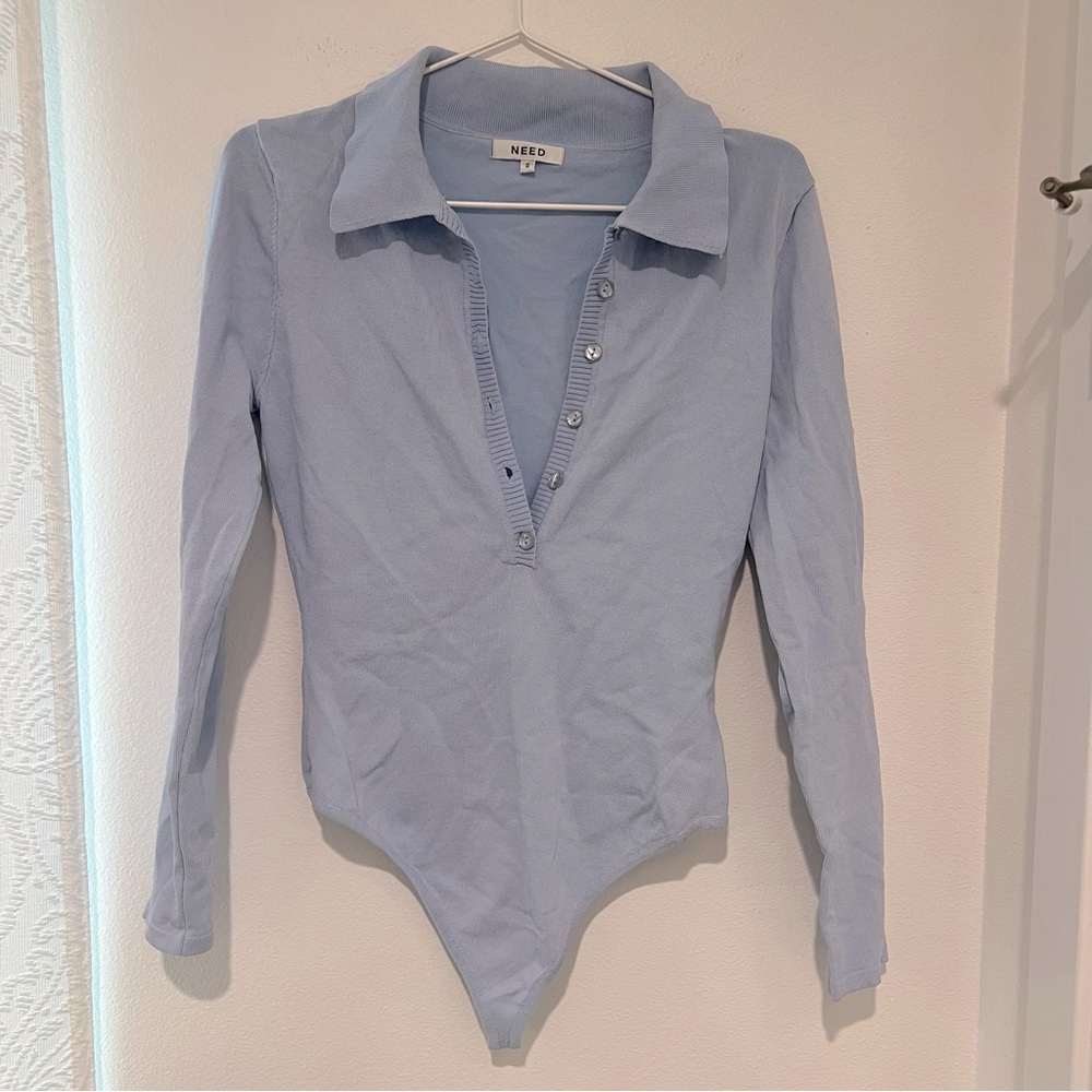 NEED Supply Light Blue Long Sleeve Bodysuit